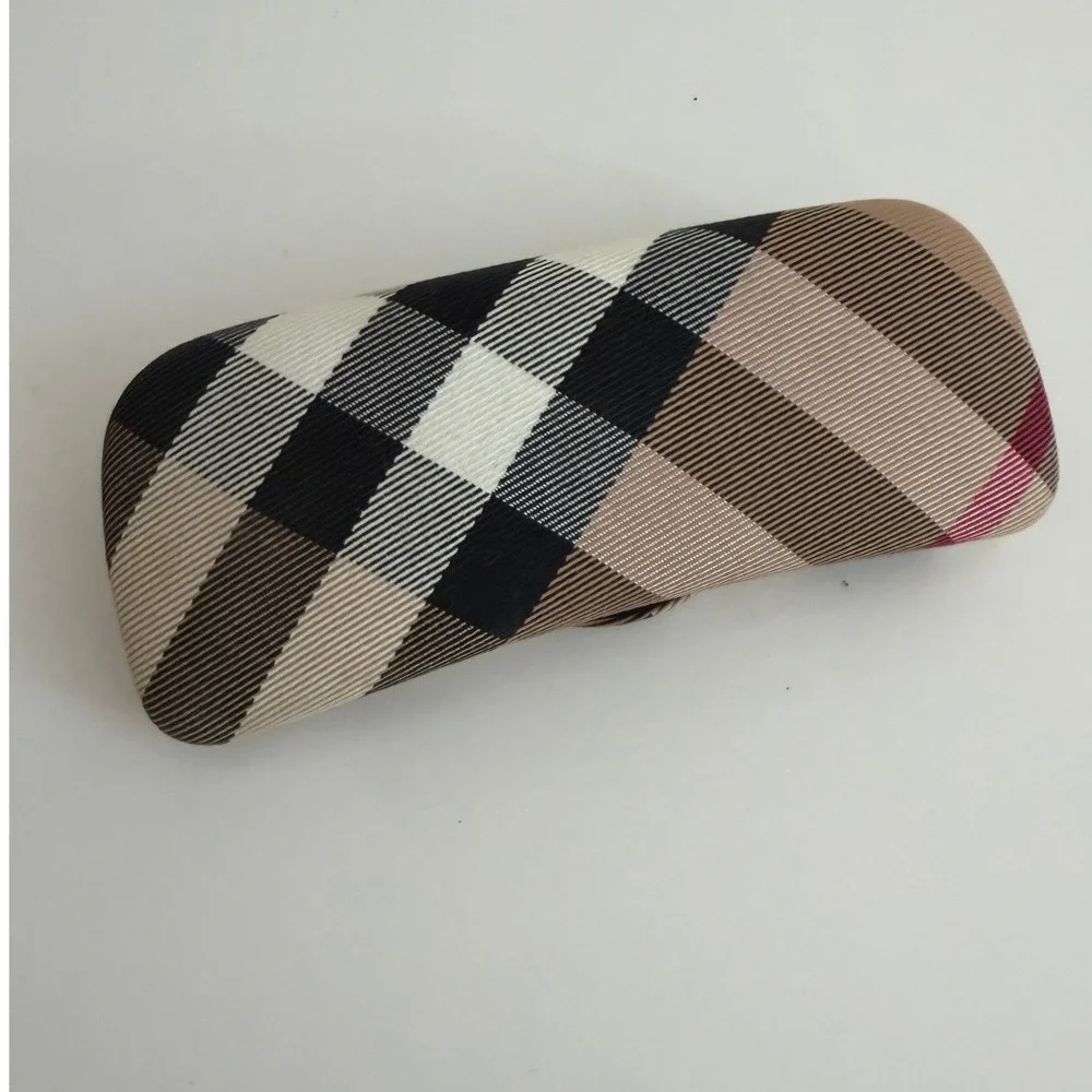 Burberry Nova Check Sunglasses Case Hard Shell Clamshell Beige Black Red Tan